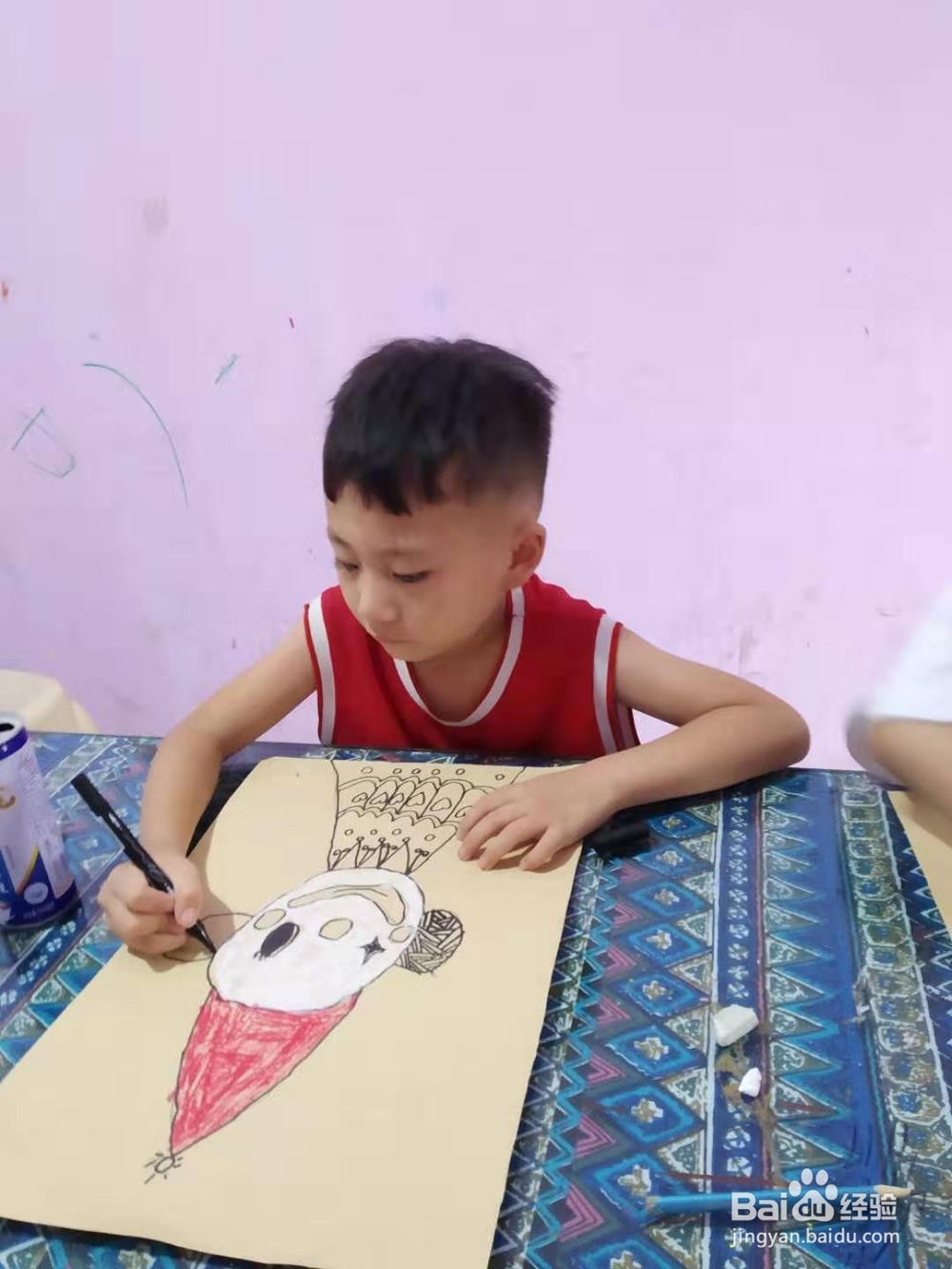 怎么做一幅小丑的儿童创意画