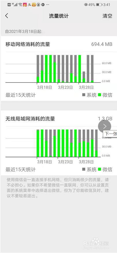 如何查询手机微信消耗的流量
