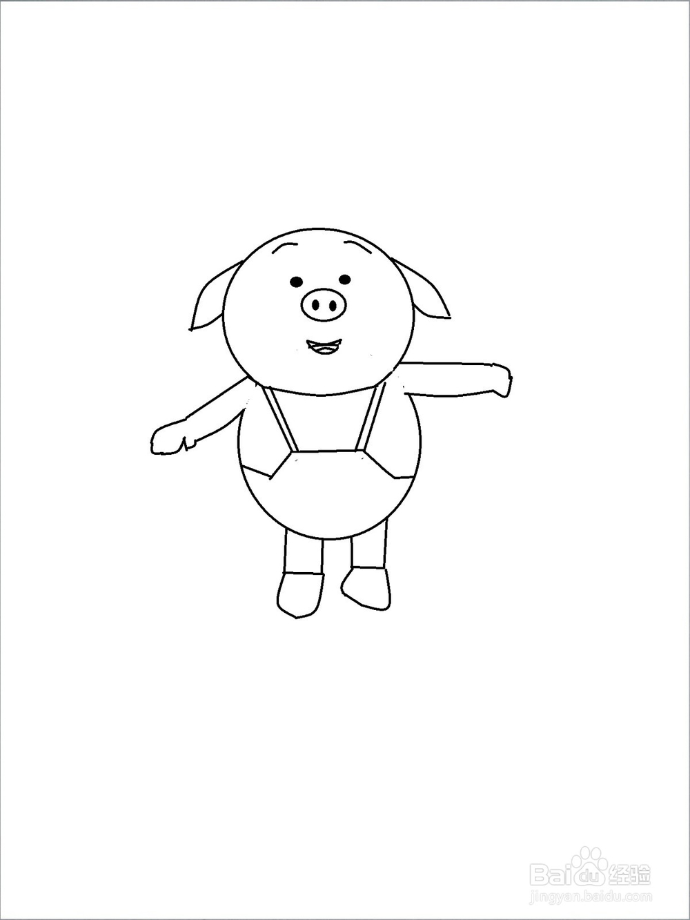 网红猪小屁的简单画法