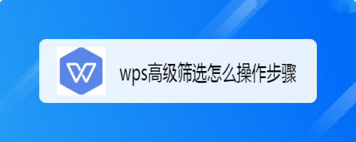 wps高级筛选怎么操作步骤