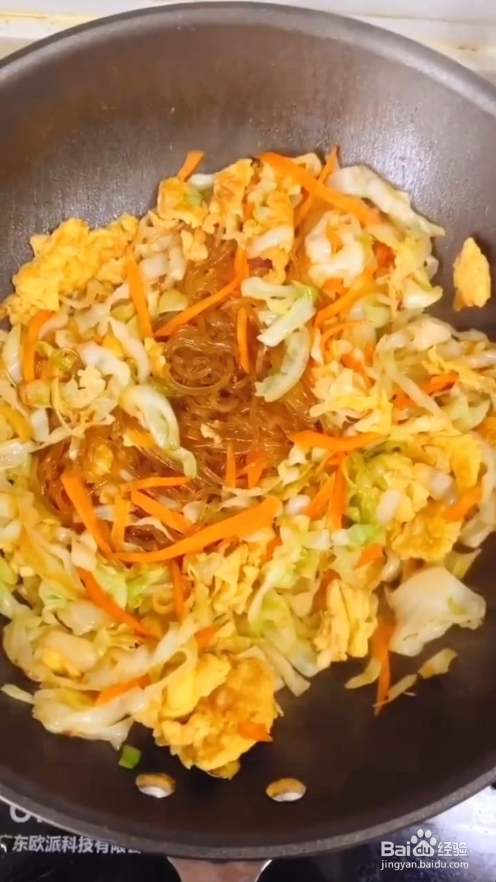 如何制作包菜鸡蛋炒粉丝