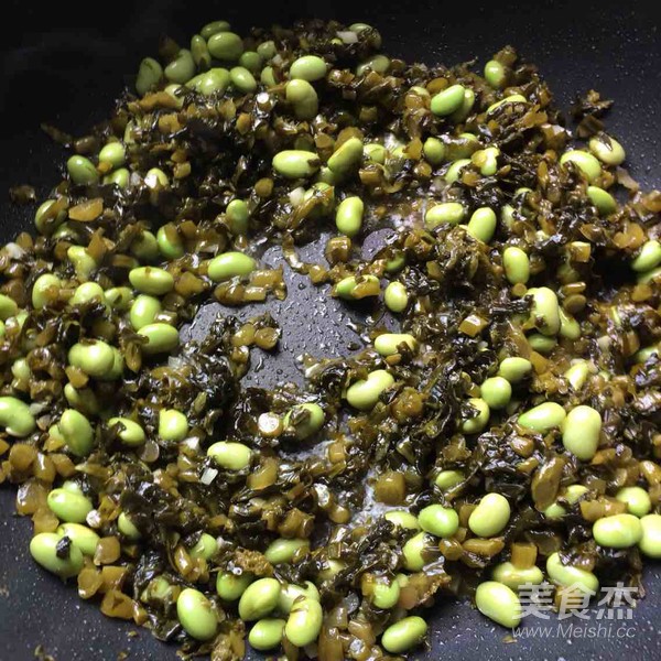 青椒咸菜炒毛豆