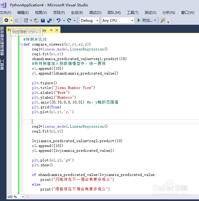 如何使用Python进行节目观众数的线性回归预测