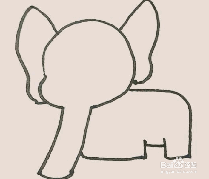 大象的简笔画法