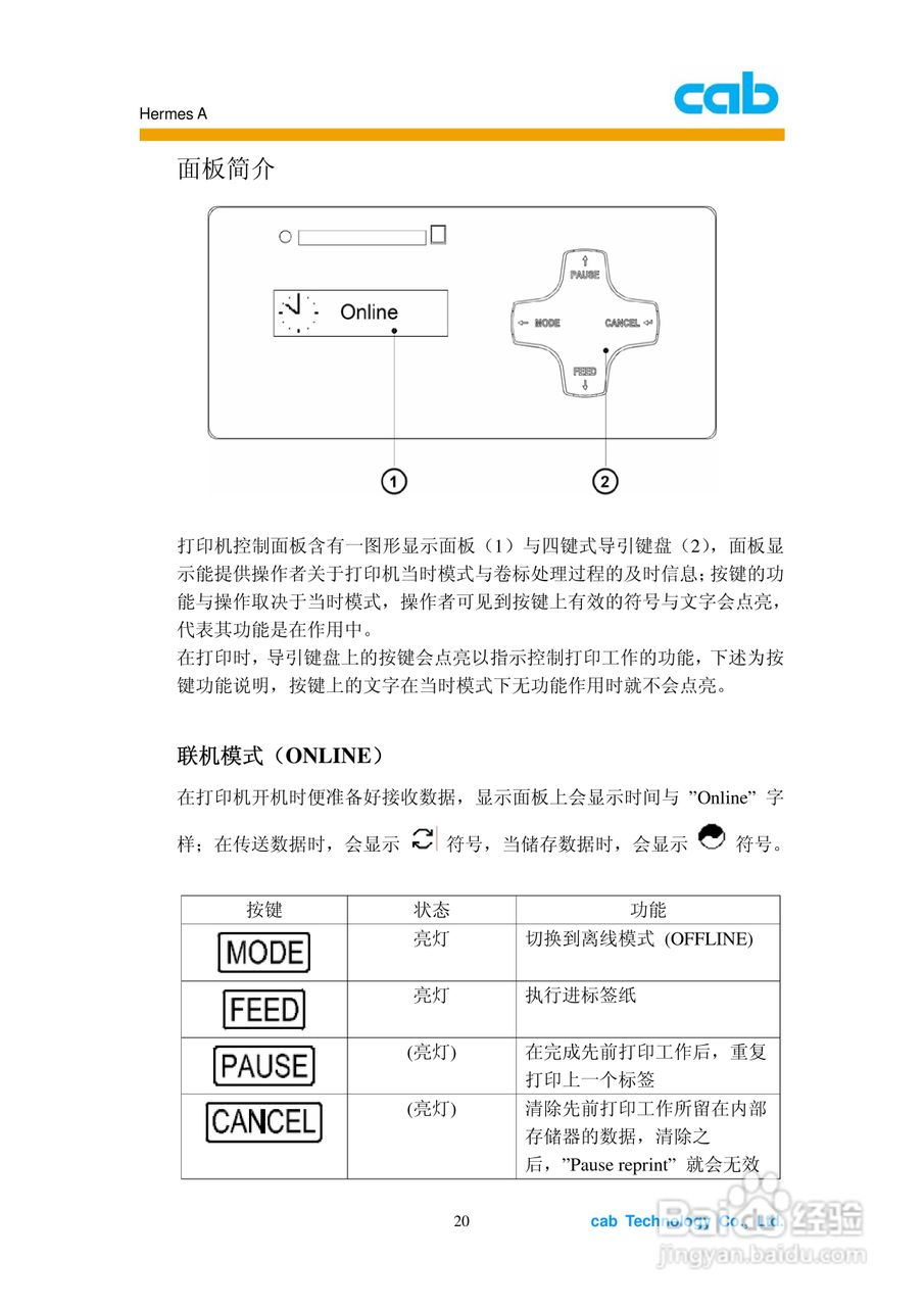 cab Hermes A打印机使用说明书:[2]