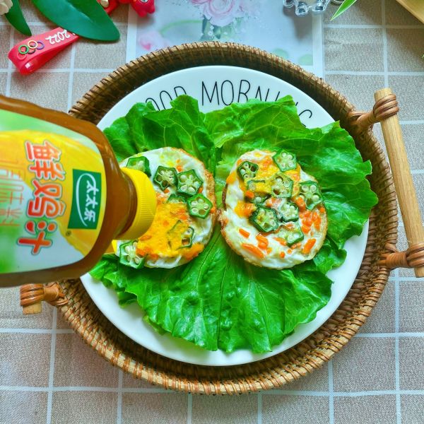 秋葵胡萝卜鸡蛋车轮饼