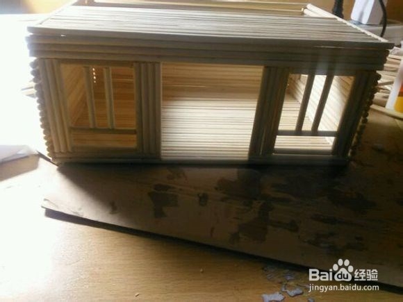 怎么用竹签坐手工小竹屋