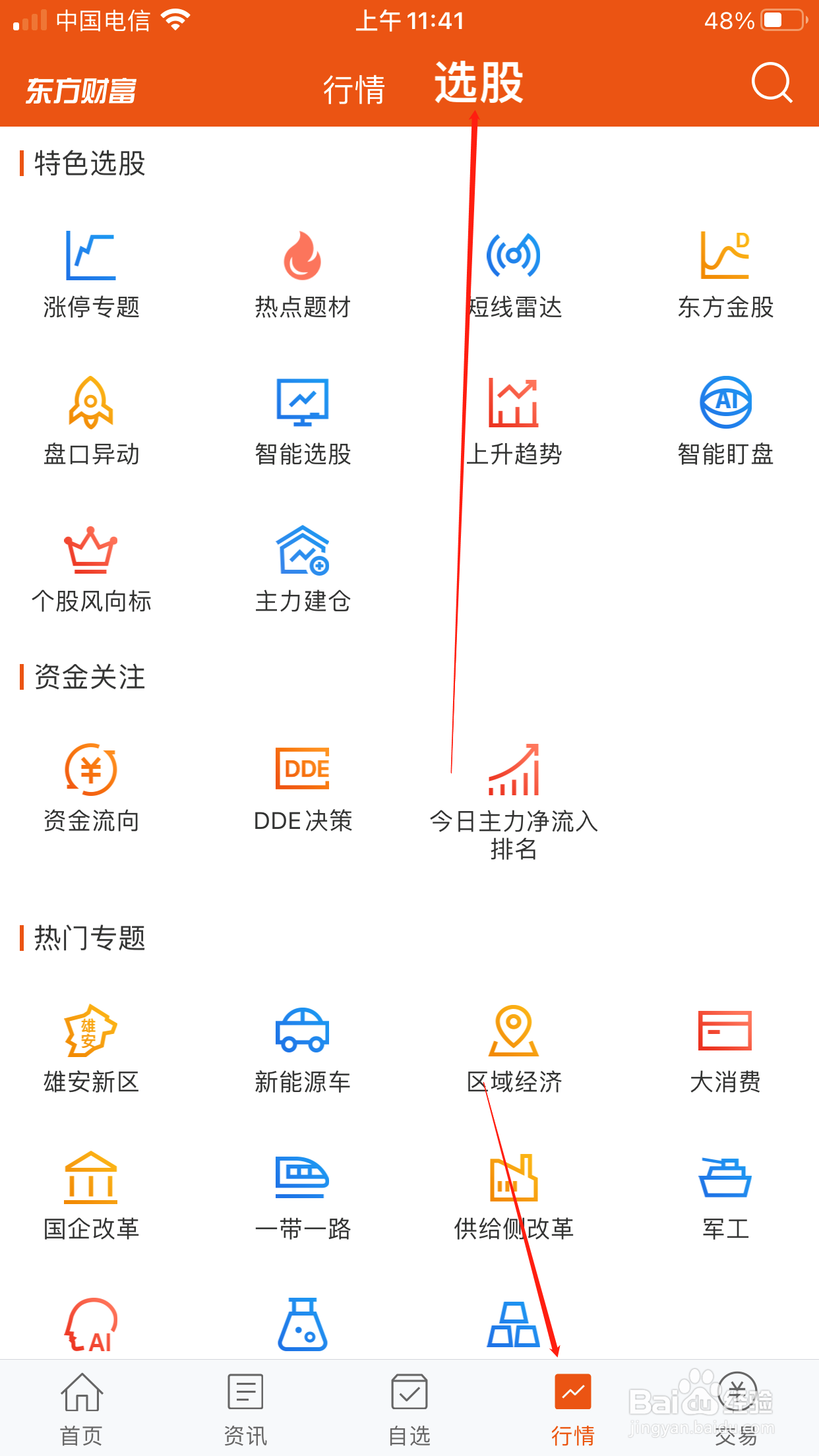 东方财富如何查看热门专题？