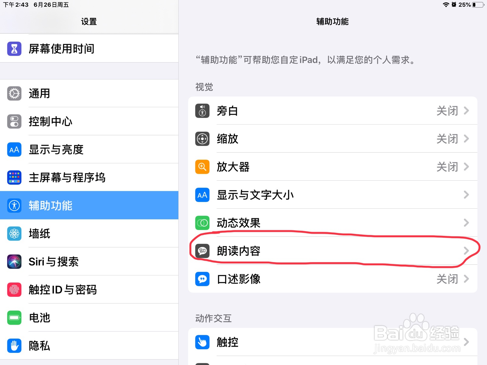 iPad怎么打开朗读所选项