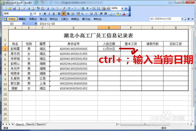 Excel中录入数据的技巧