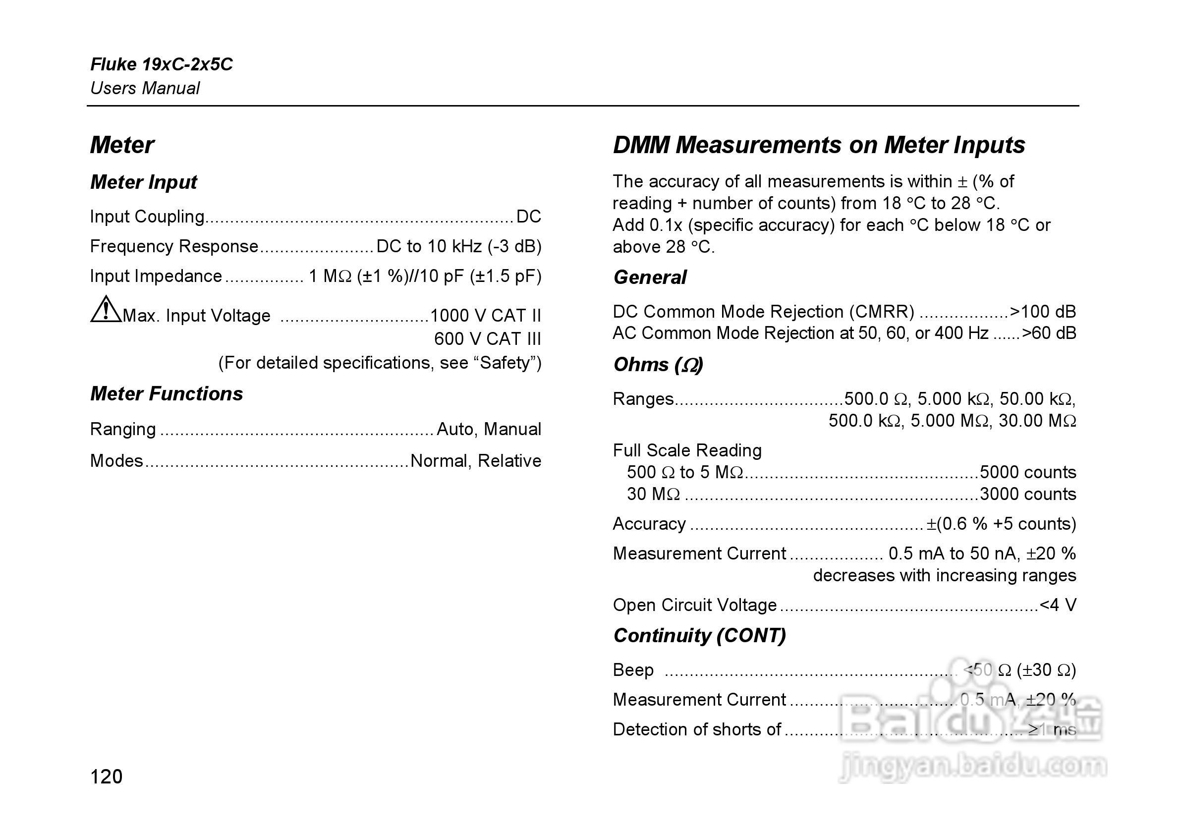 福禄克Fluke 225C彩色示波表使用说明书:[13]