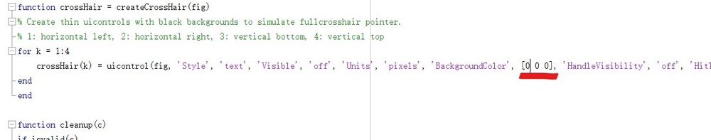 自定义Matlab ginput 十字线颜色