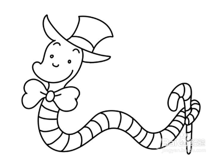 简笔画:灵巧的蝌蚪和蚯蚓的绘画步骤