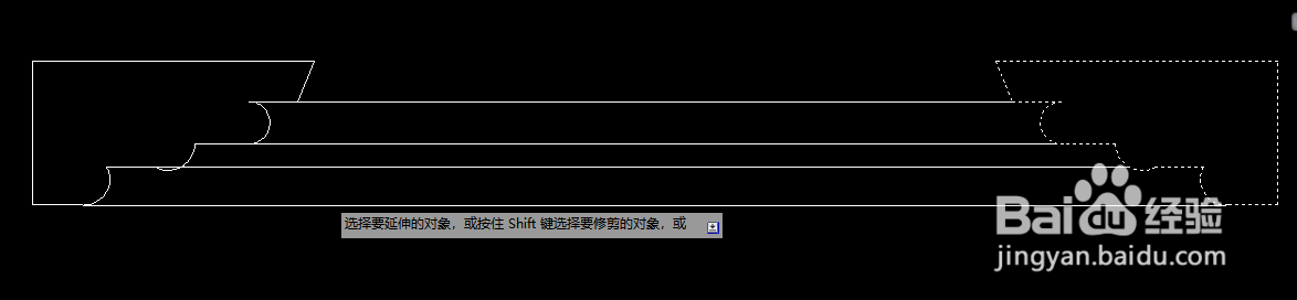 CAD中EX延伸命令如何操作