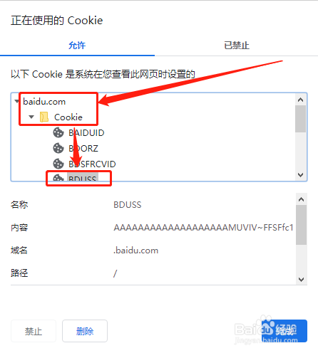 谷歌浏览器怎么获取Cookie中的Bduss值