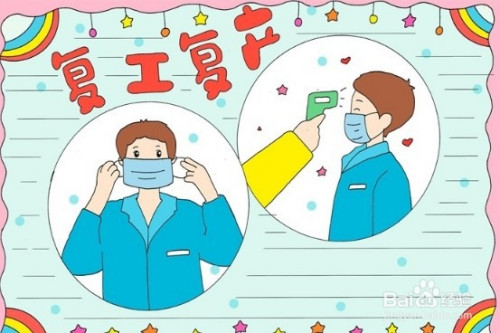 手抄报系列-怎么画简单的复工复产手抄报