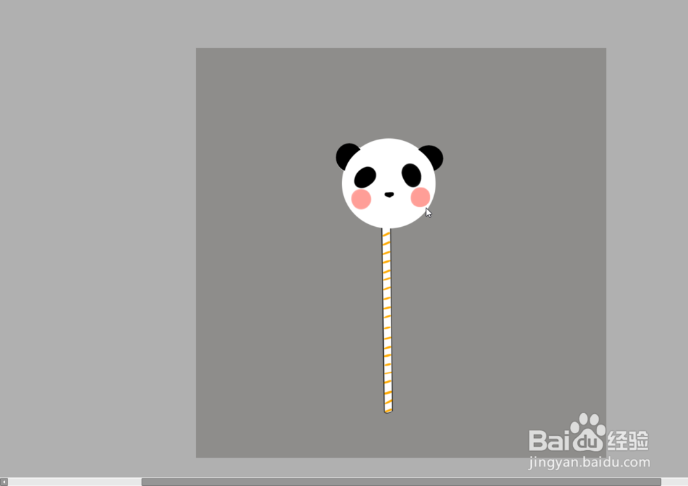 如何画超可爱的熊猫棒棒糖