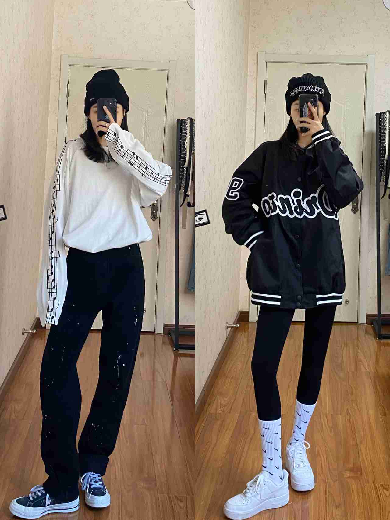 早秋超A酷女孩穿搭|小个子的经典黑白
