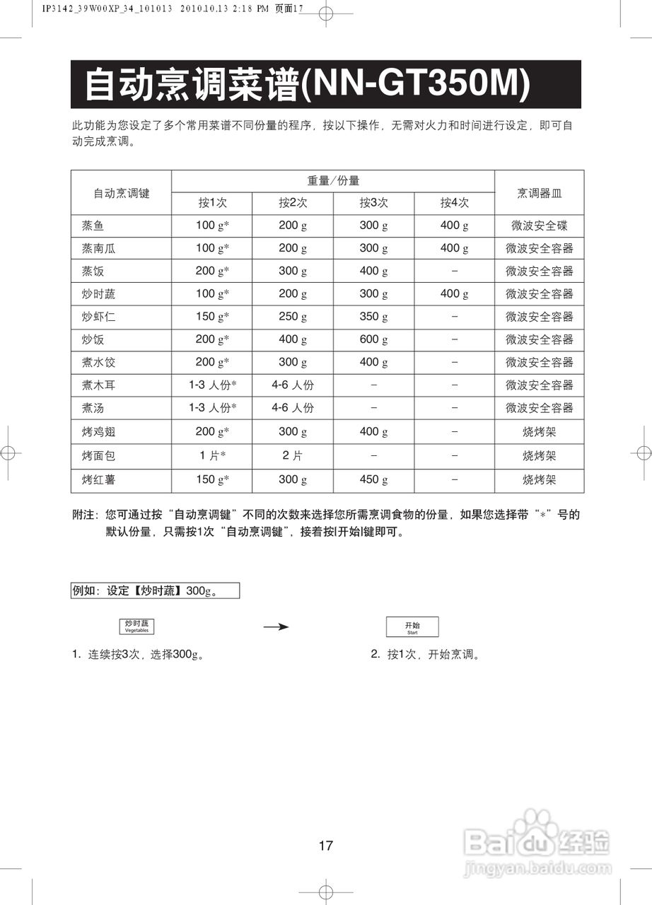 松下NN-GM330H微波炉使用说明书:[2]