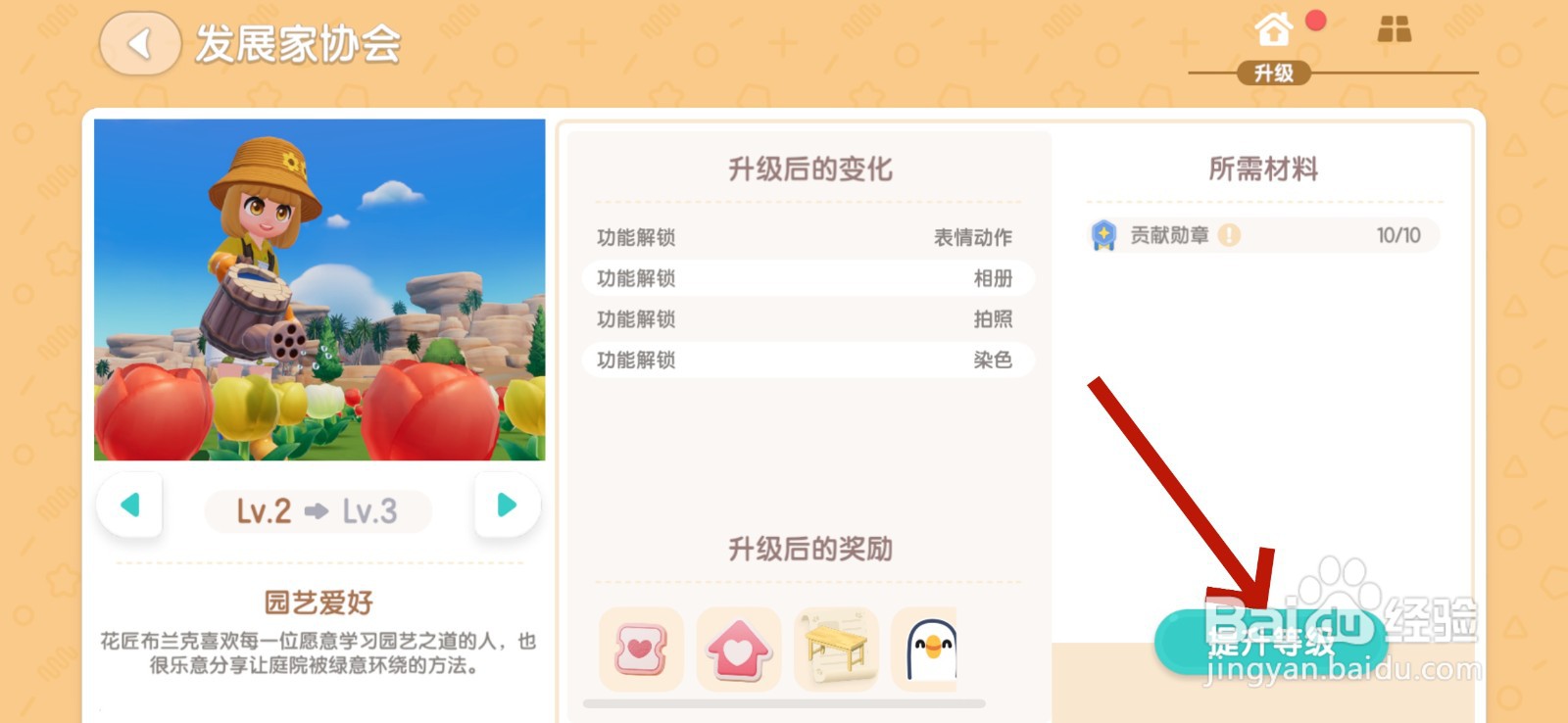 心动小镇怎么升级发展家协会