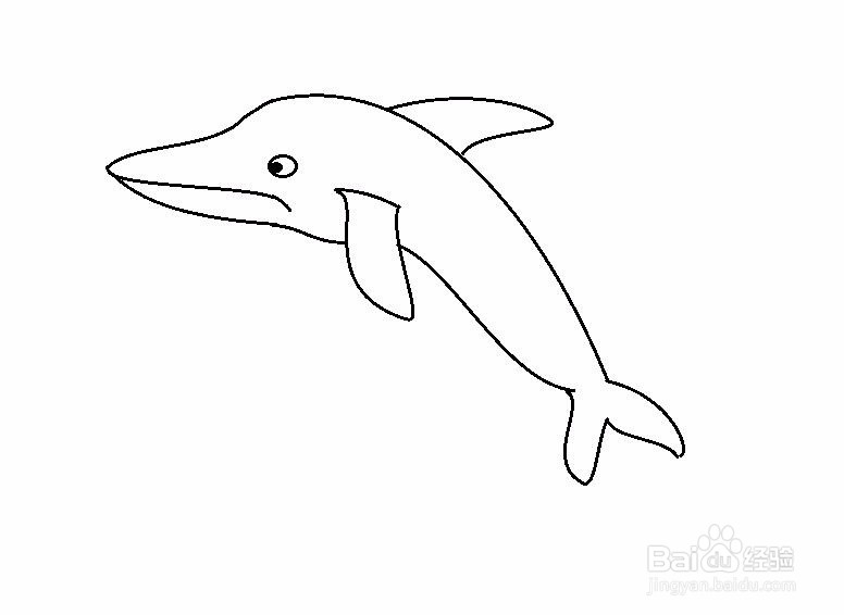 简笔画海豚的画法