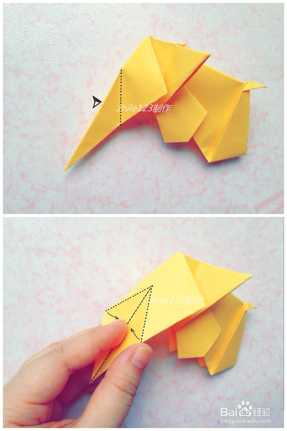 手工折纸制作：[21]一起折:大象