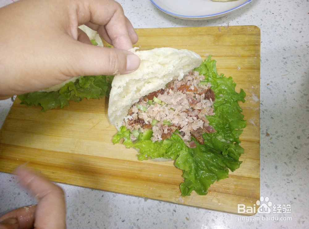 快速烤鸭肉夹馍的制作方法