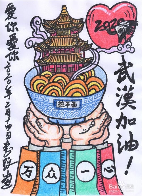 武汉加油的儿童画怎么画?