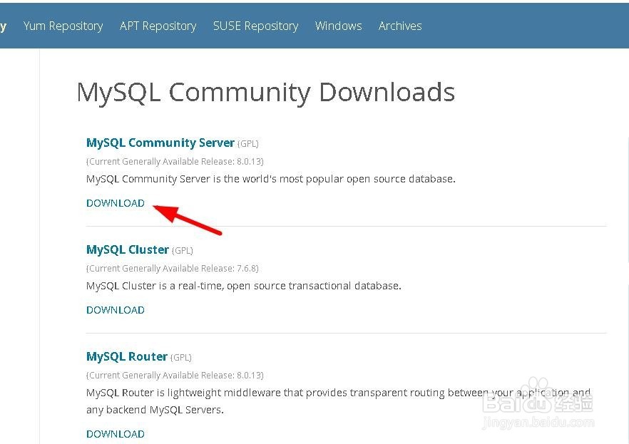 mysql系列(1):官网下载免费mysql数据库方法