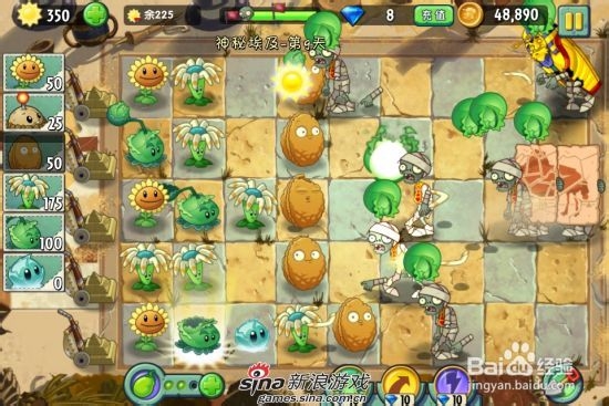 植物大战僵尸2中文版神秘埃及第九关：[1]一星