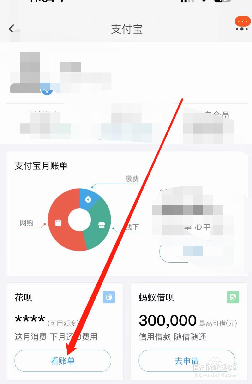 淘宝中如何查看花呗这月消费多少
