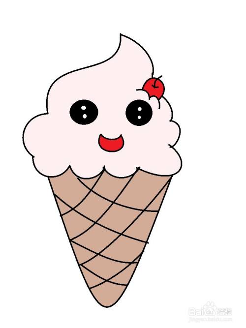 可爱的卡通冰激凌的画法 百度经验