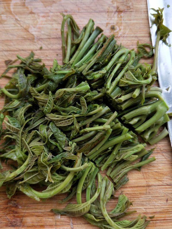蒜泥豆豉凉拌香椿