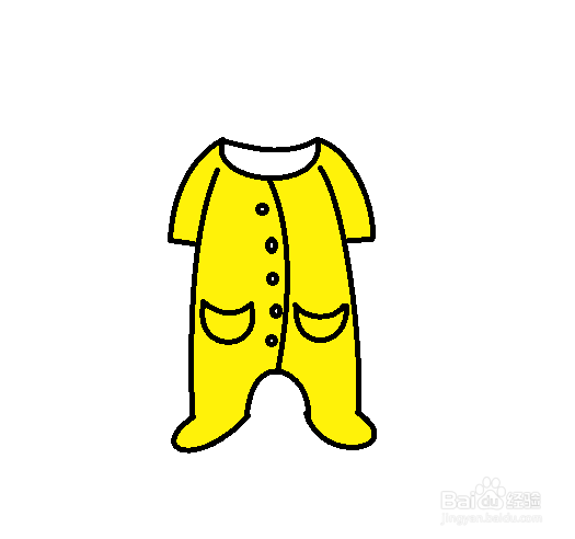 出生不久的小宝宝,一般都会穿连体的小衣裤,那怎么画婴儿服呢?