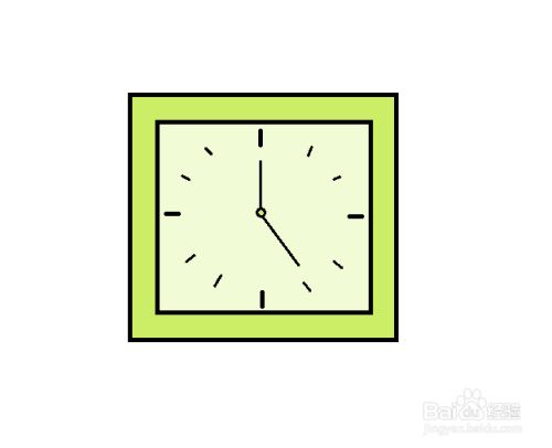正方形的时钟简笔画 百度经验 正方形的时钟简笔画 百度经验