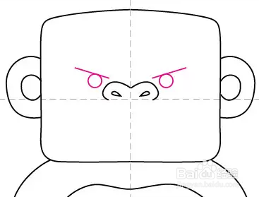 如何画一只夸张星星的大猩猩面部