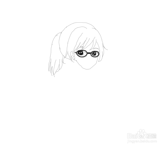 戴眼镜的女学生头像怎么画