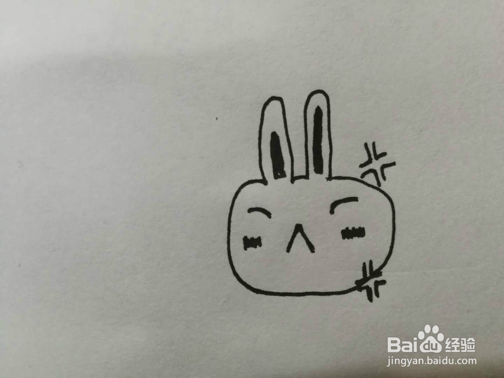 简笔画生气的兔子