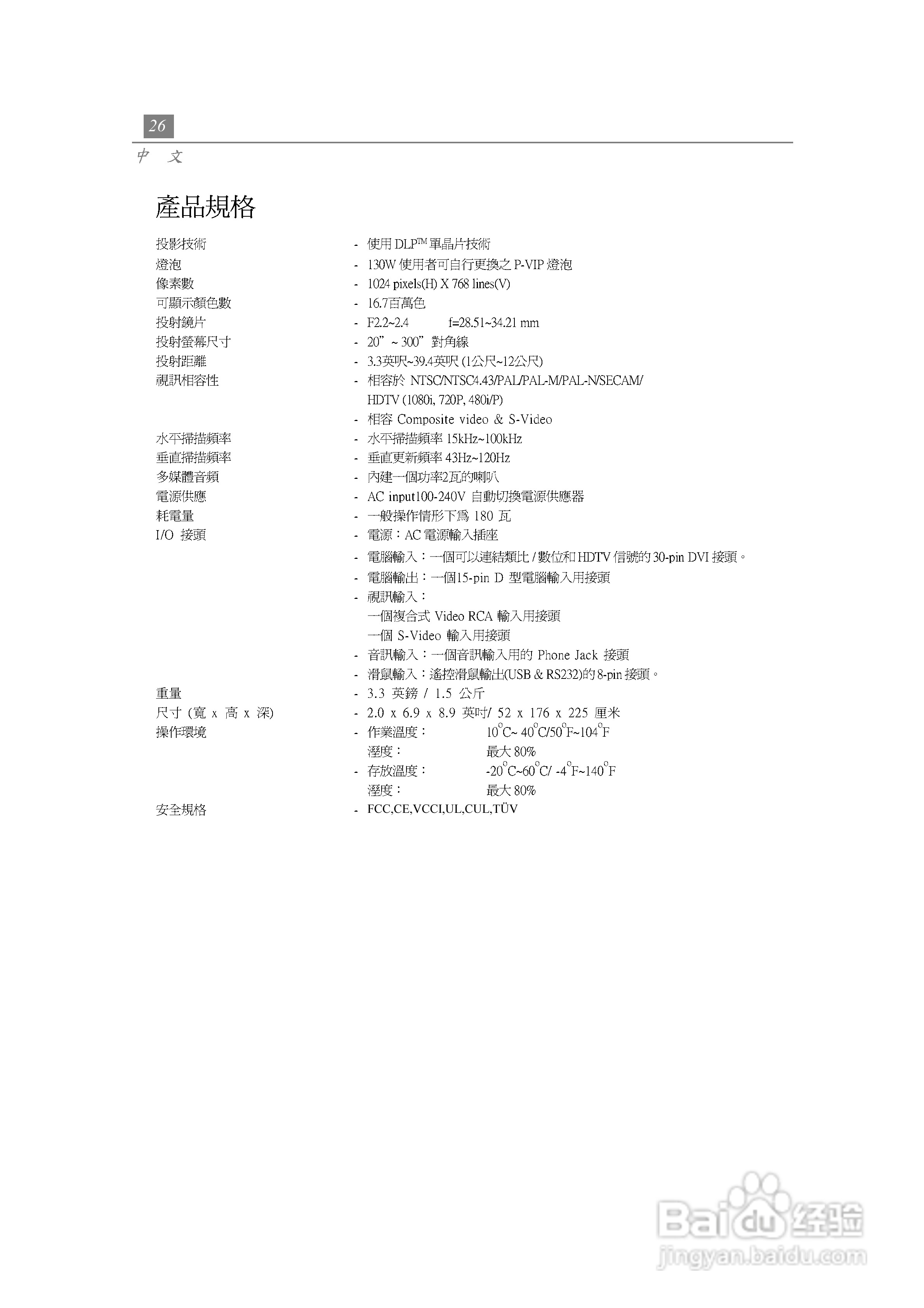 奥图玛投影机EP735型说明书:[3]