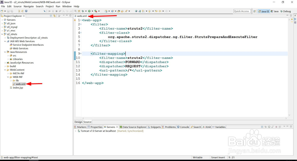ubuntu服务器 运行struts框架