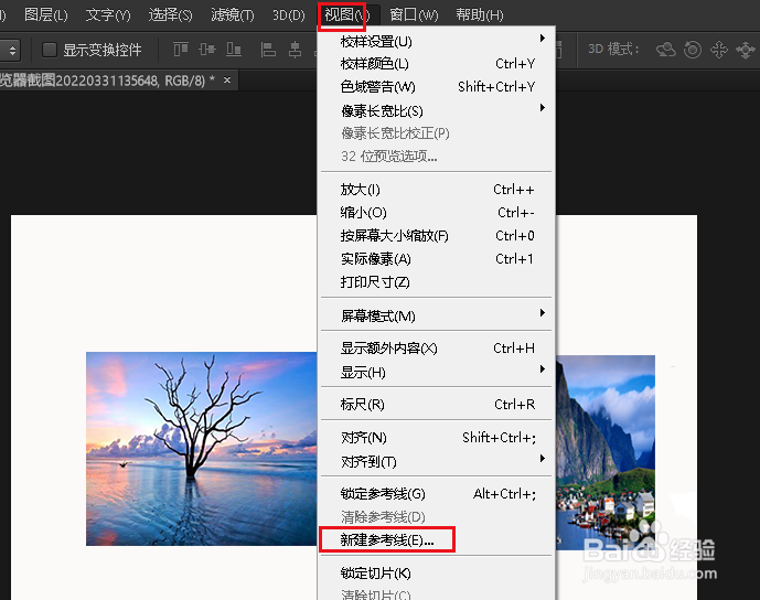 如何在Photoshop中添加新建参考线