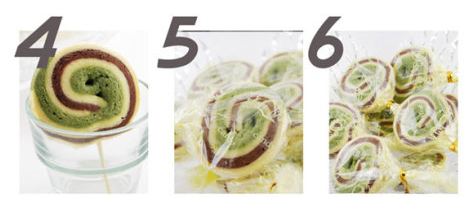 花色棒棒糖饼干和花色椰蓉球