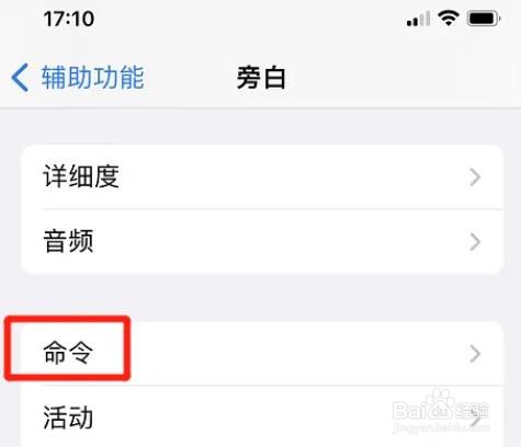 苹果如何还原旁白命令?