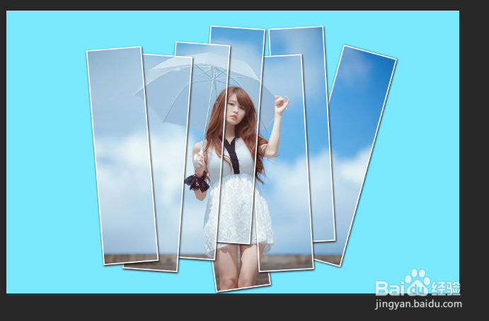 如何用PS制作垂直照片面板效果