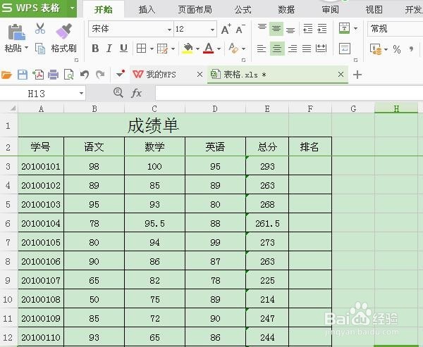 WPS表格数据如何快速排序