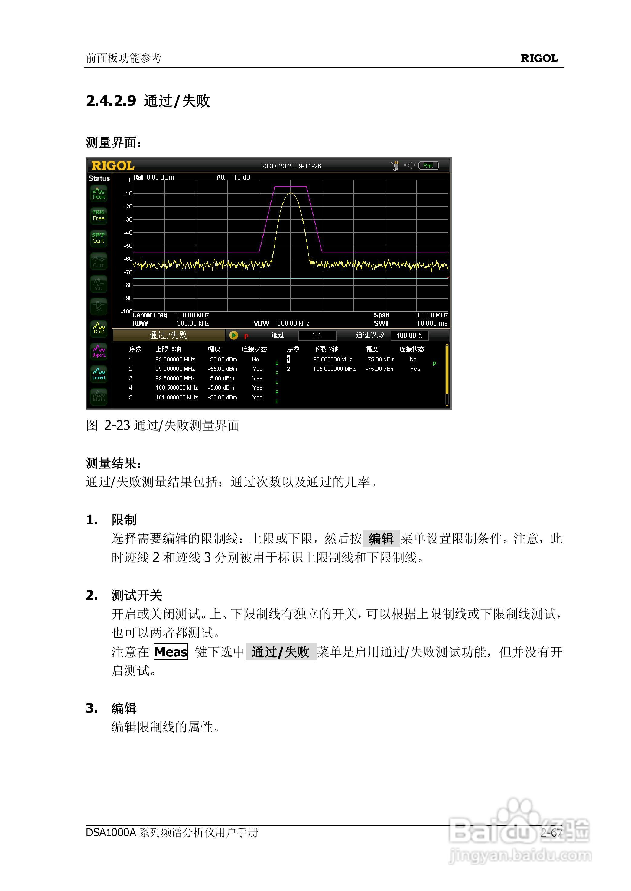 普源DSA1000A系列频谱分析仪说明书:[12]