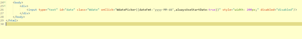 如何利用My97日历控件控制输入框只显示不能选择