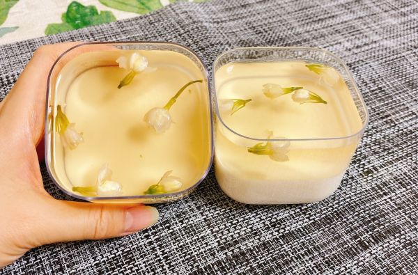 茉莉绿茶椰奶冻