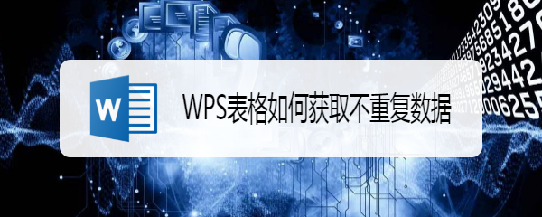 WPS表格如何获取不重复数据
