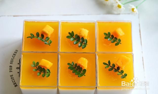 家庭自制芒果椰奶果冻